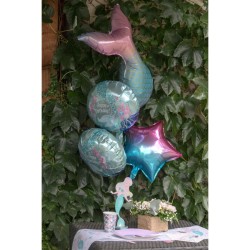 Set di 5 palloncini foil a forma di sirena. n1