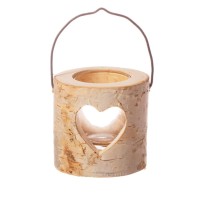 Portacandela cuore (9 cm) - Legno