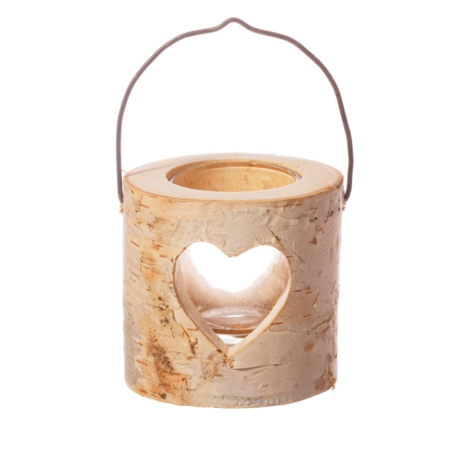 Portacandela cuore (9 cm) - Legno 