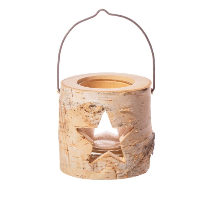 Portacandela Stella (9 cm) - Legno 