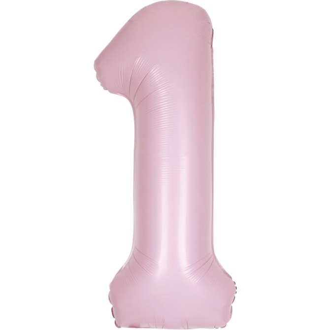 Palloncino gigante rosa opaco - Numero 1 