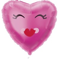 Palloncino Foil Di Elio Sorridente Cuore Rosa