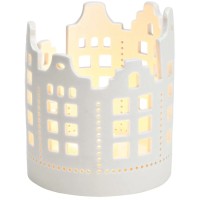 Portacandele White House 14 cm - Porcellana