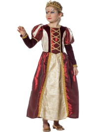 Costume da regina medievale di lusso per bambina 152