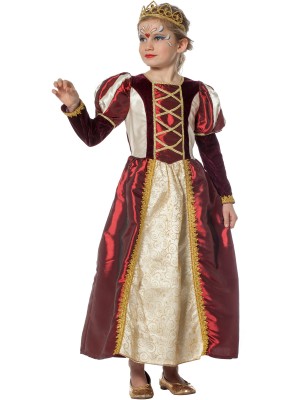 Costume da regina medievale di lusso per bambina