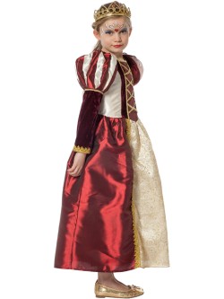 Costume da regina medievale di lusso per bambina. n1