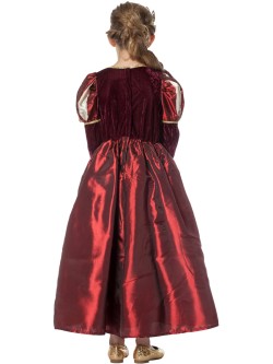 Costume da regina medievale di lusso per bambina. n2