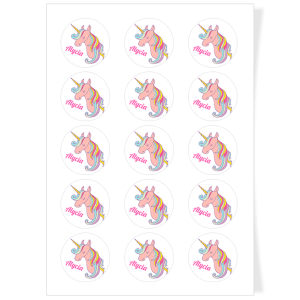 Dischi cupcake da personalizzare - Unicorno