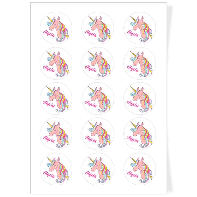 Dischi cupcake da personalizzare - Unicorno 