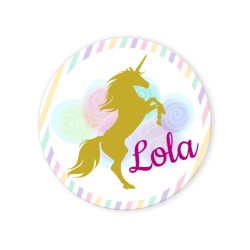 Dischi cupcake da personalizzare - Unicorno Oro. n2