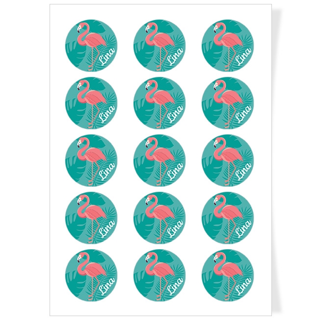 Dischi cupcake da personalizzare - Pink Flamingo 