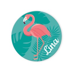 Dischi cupcake da personalizzare - Pink Flamingo. n2