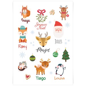 Foglio per tatuaggi personalizzabile - Natale