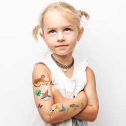 Foglio di tatuaggi da personalizzare - Animali della giungla. n1