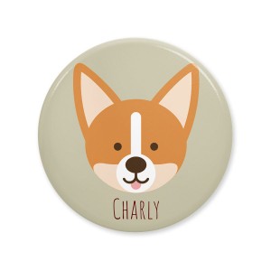 Badge da personalizzare - Cane Corgy