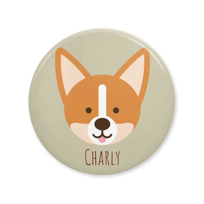 Badge da personalizzare - Cane Corgy 