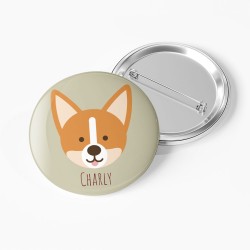 Badge da personalizzare - Cane Corgy. n1